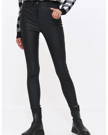 Pantaloni skinny crop cu pelicula, Negru