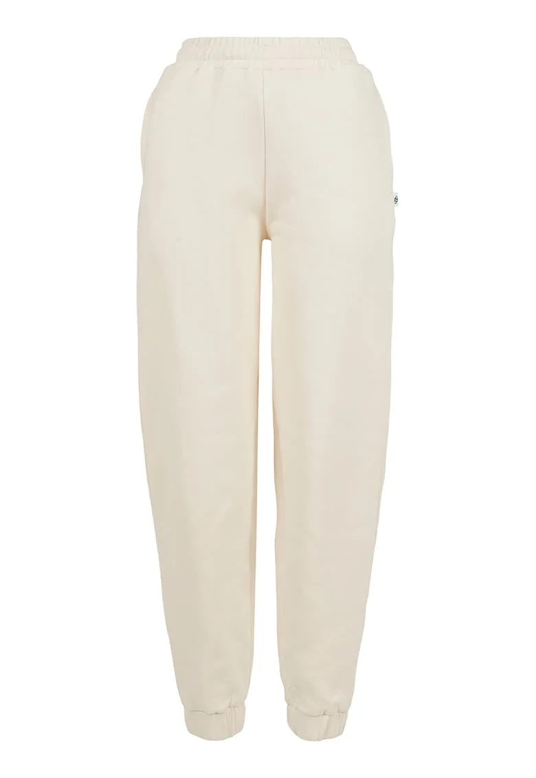 Pantaloni de trening relaxed fit din bumbac organic, Crem