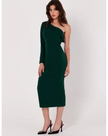 Rochie creion cu un umar,, Verde