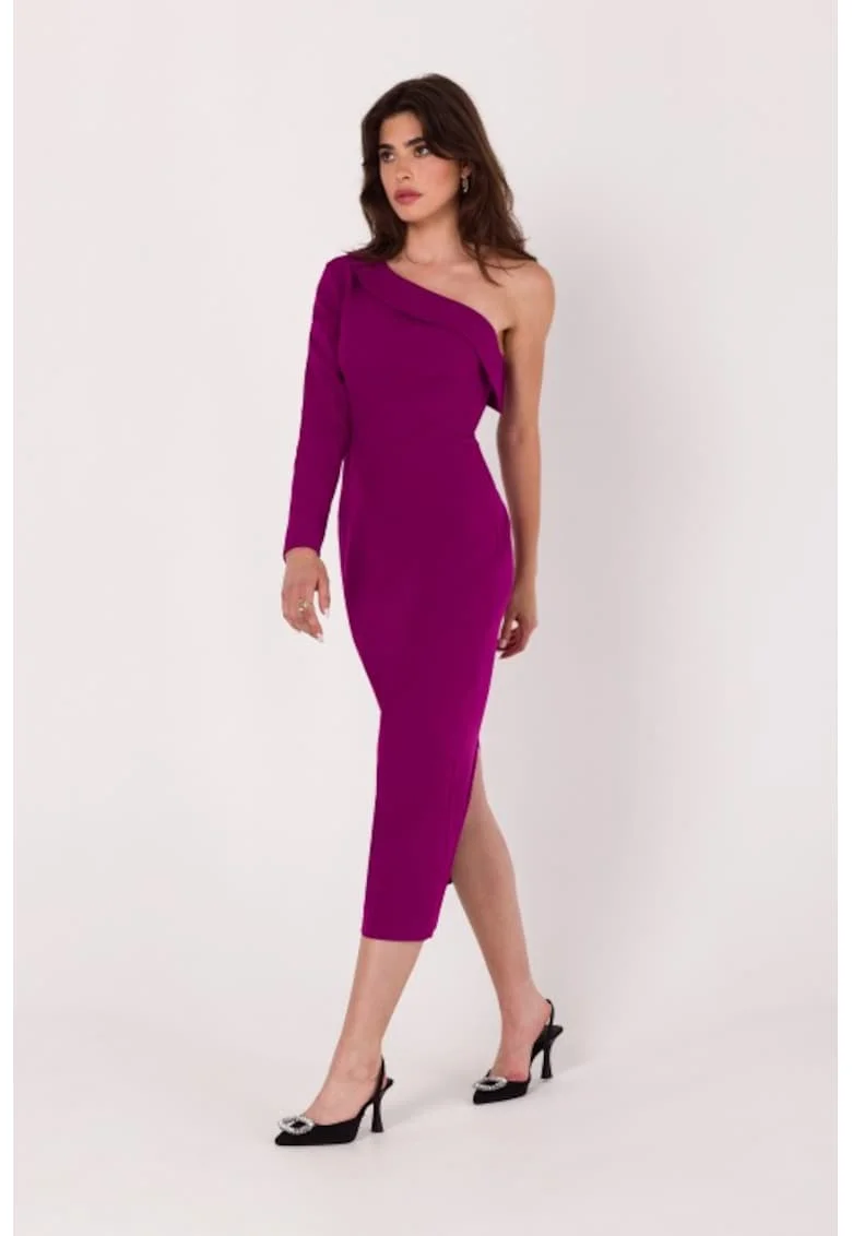 Rochie creion cu un umar,, Roz