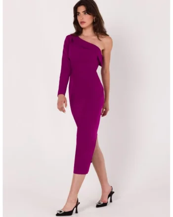 Rochie creion cu un umar,, Roz