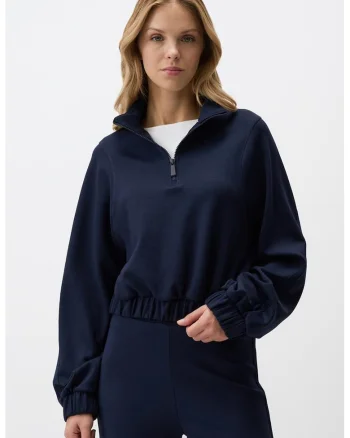 Bluza lejera de trening cu terminatie elastica, Bleumarin