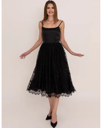 Rochie midi fara maneci Zoe, Negru