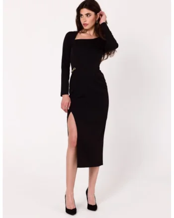 Rochie cu decolteu asimetric,, Negru