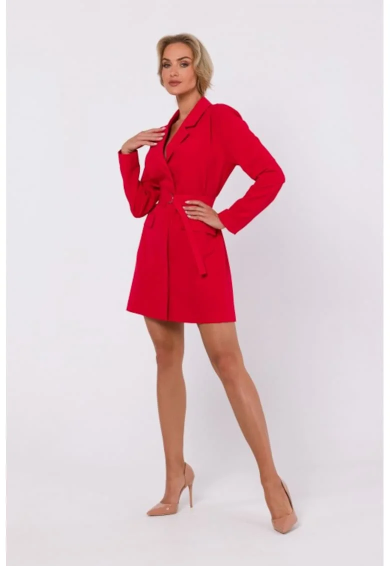 Rochie sacou cu curea,, Rosu
