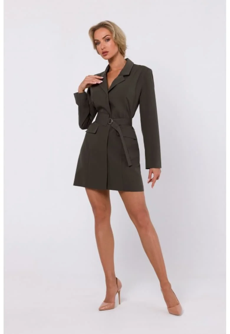 Rochie sacou cu curea,, Kaki