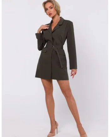 Rochie sacou cu curea,, Kaki