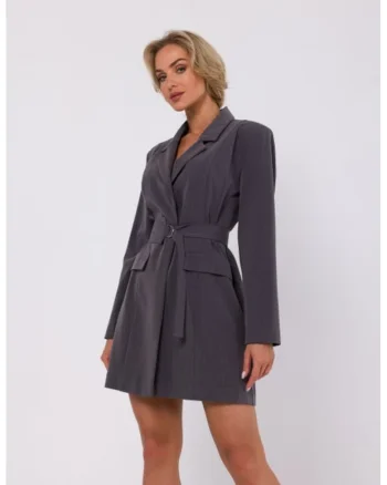 Rochie sacou cu curea,, Gri