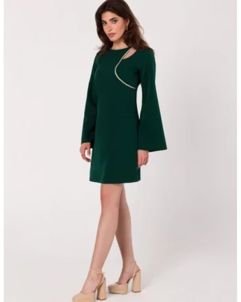 Rochie cu decolteu in forma de lacrima,, Verde