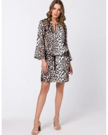 Rochie lejera cu maneci largi,, Multicolor