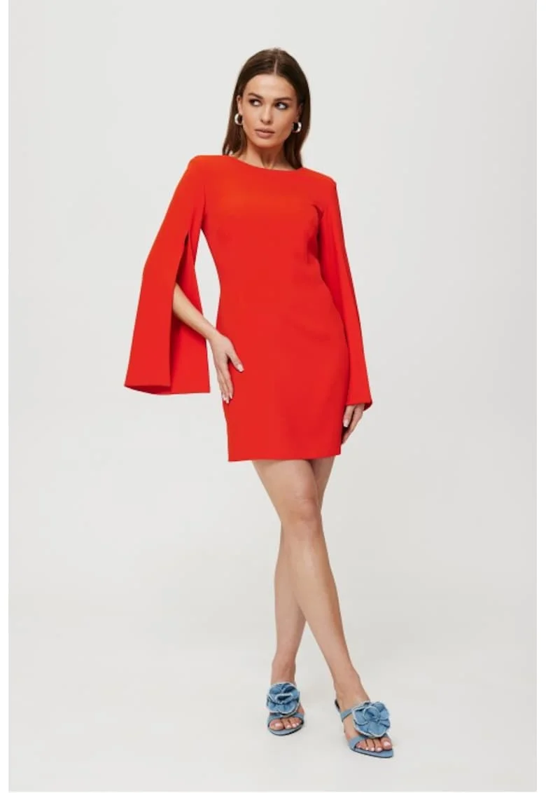 Rochie mini cu maneci taiate,, Portocaliu