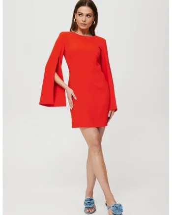 Rochie mini cu maneci taiate,, Portocaliu