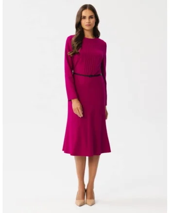 Rochie cu cusaturi decorative,, Roz