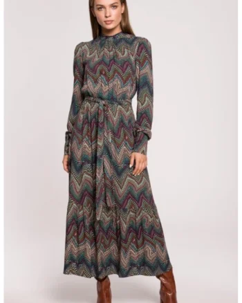 Rochie maxi feminina cu volane,, Multicolor