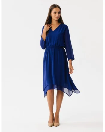 Rochie midi din sifon,, Albastru