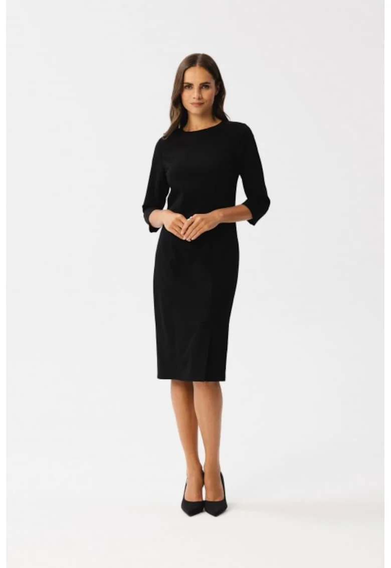 Rochie creion cu taietura,, Negru