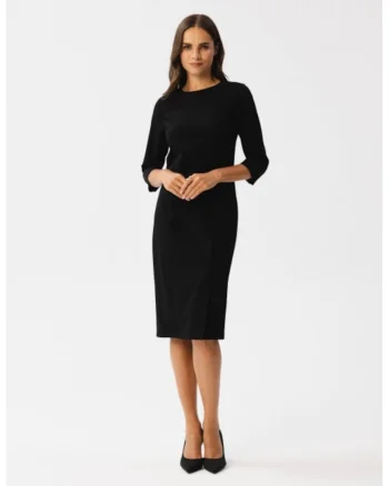 Rochie creion cu taietura,, Negru