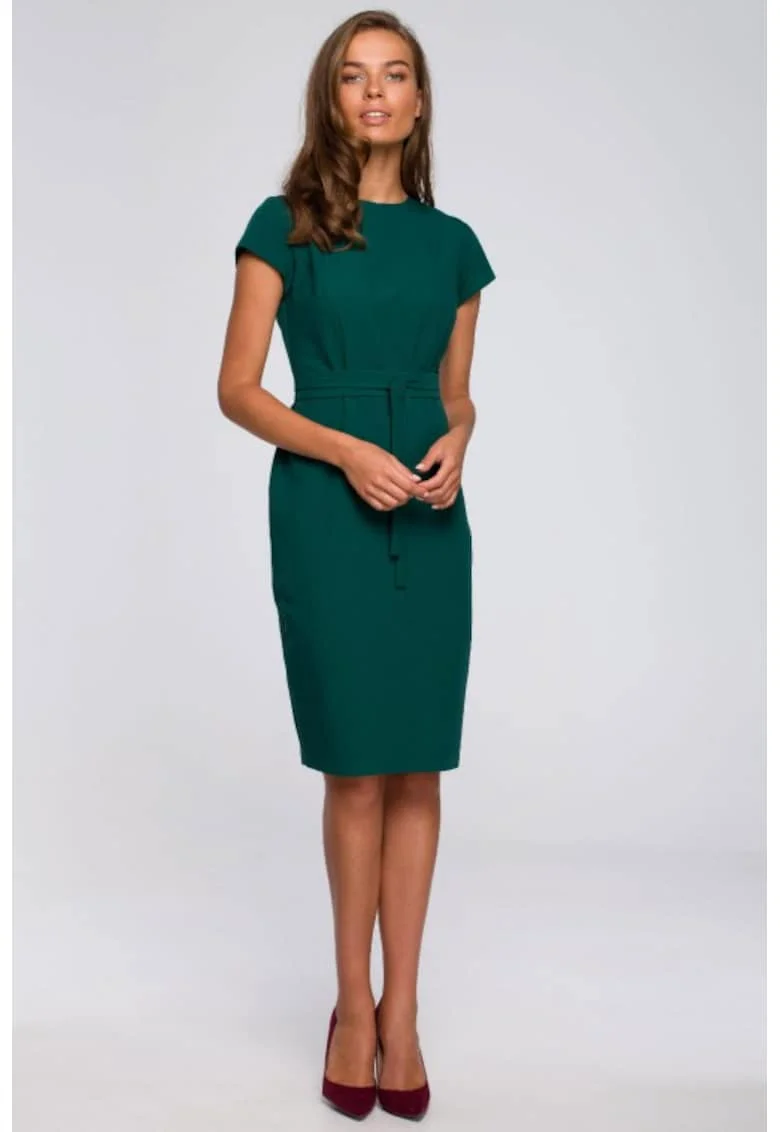 Rochie creion cu curea,, Verde