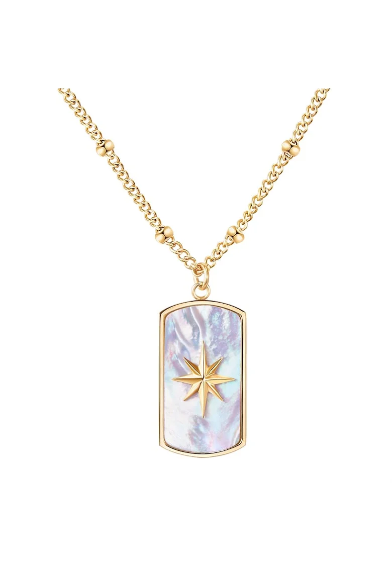 Pandantiv Mother of Pearl placat cu aur de 18K, Auriu
