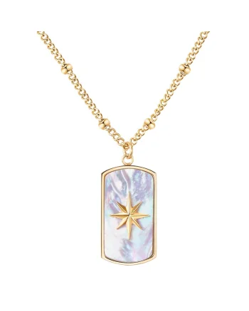 Pandantiv Mother of Pearl placat cu aur de 18K, Auriu