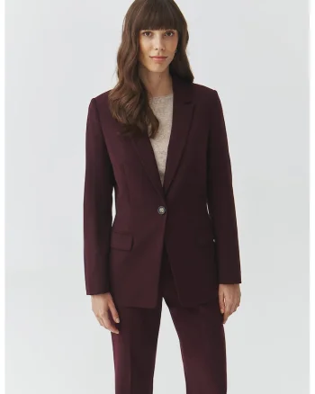 Sacou regular fit cu buzunare cu clapa, Violet inchis