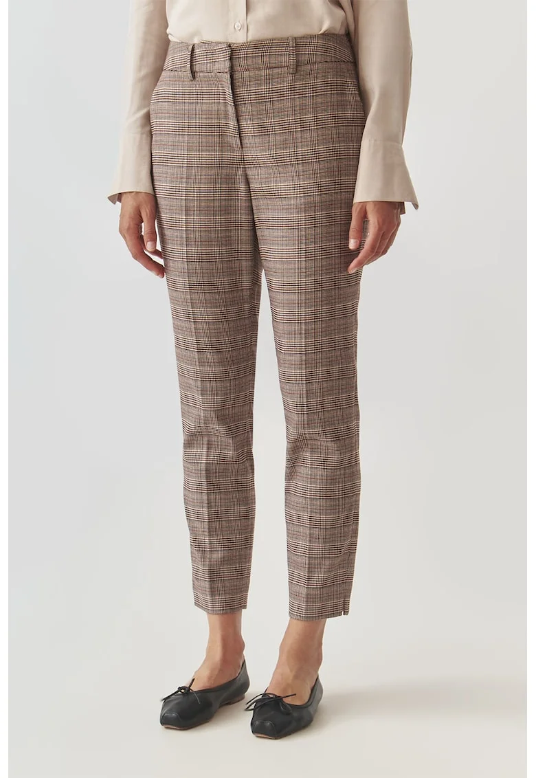 Pantaloni conici cu model, Rosu/Bej/Albastru