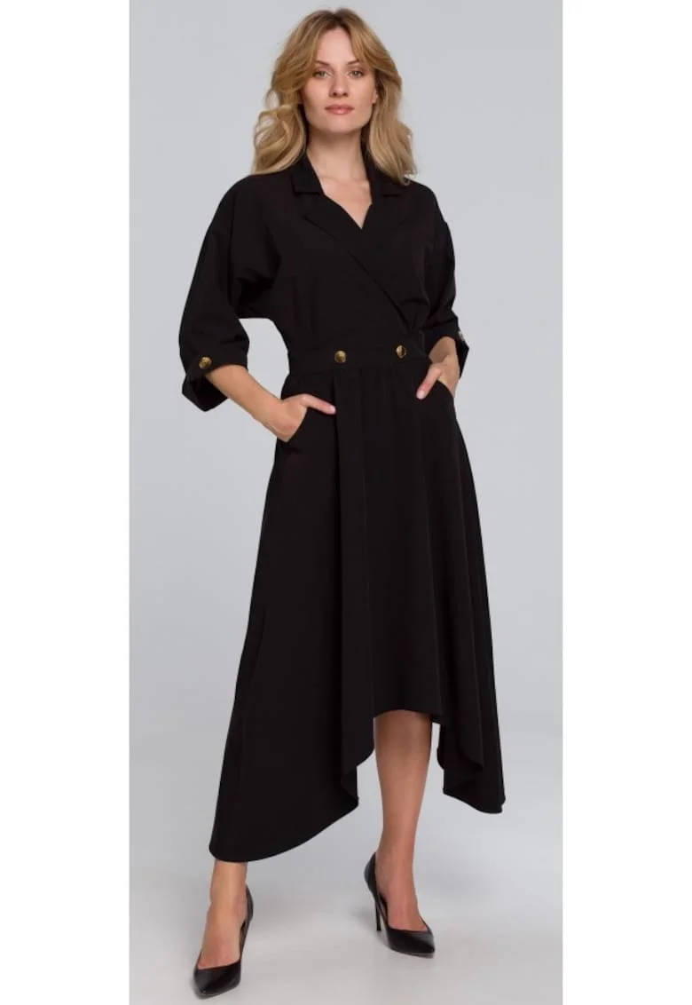 Rochie cu nasturi decorativi,  Poliester