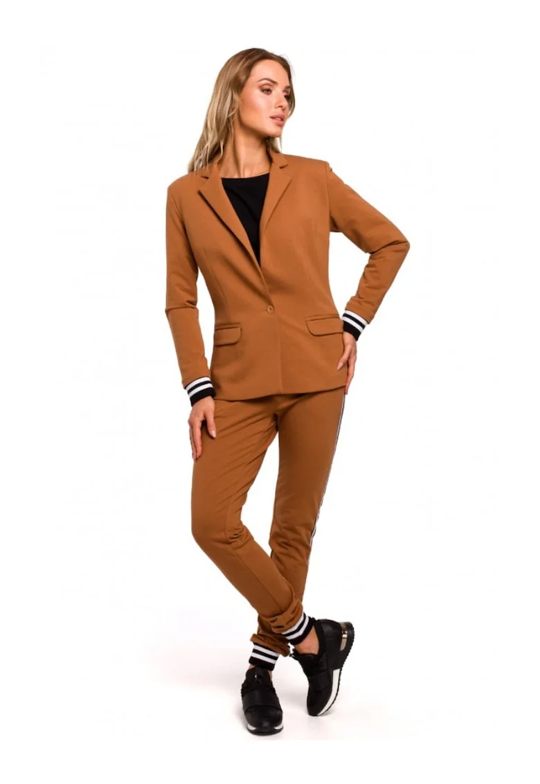 Sacou dama,  Bumbac/Elastan, Maro caramel.