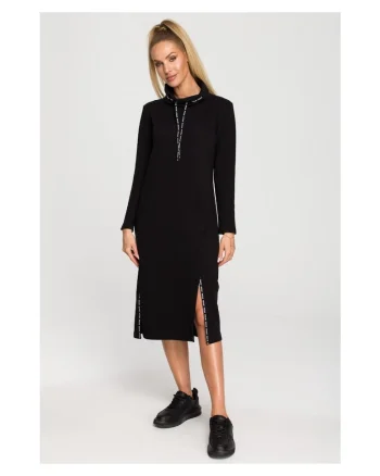 Rochie midi cu dungi logo - negru, XXL