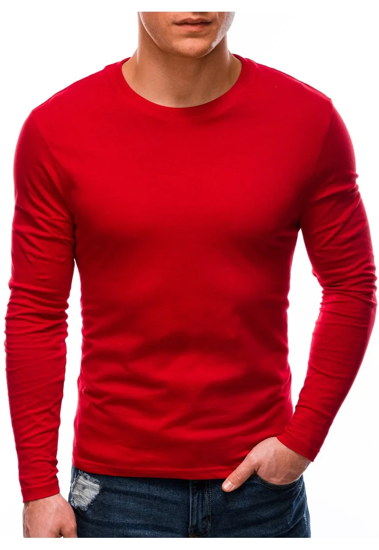 Tricou cu maneci lungi uni  L59, Rosu