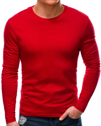 Tricou cu maneci lungi uni  L59, Rosu