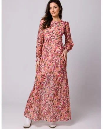 Rochie maxi florala cu spatele deschis,