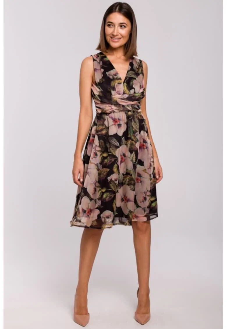 Rochie din sifon fara maneci,