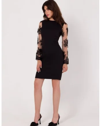 Rochie cu maneci dantela,, Negru