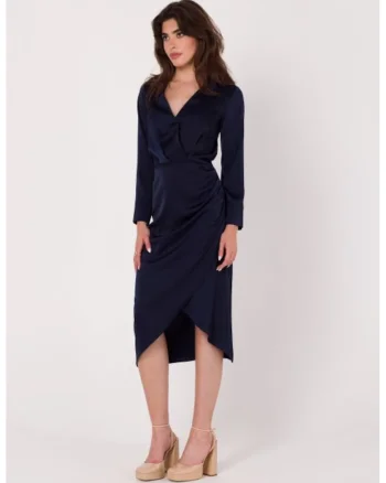 Rochie cu decolteu cache-coeur,, Albastru