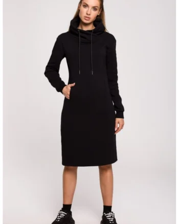 Rochie cu guler inalt,, Negru