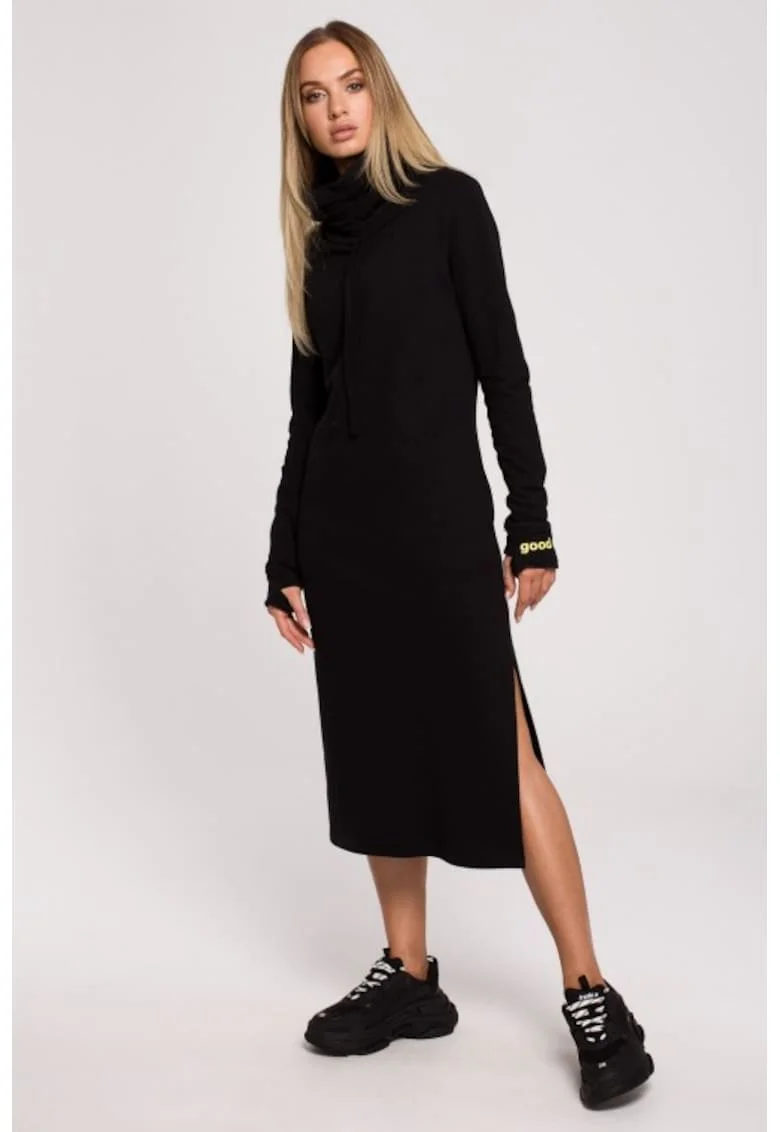 Rochie maxi cu guler inalt,, Negru