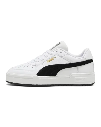 Pantofi sport de piele si piele intoarsa CA Pro, Alb/Negru