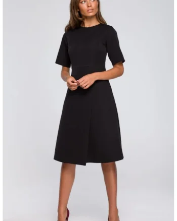 Rochie midi cu detaliu petrecut,, Negru