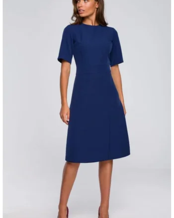 Rochie midi cu detaliu petrecut,, Albastru