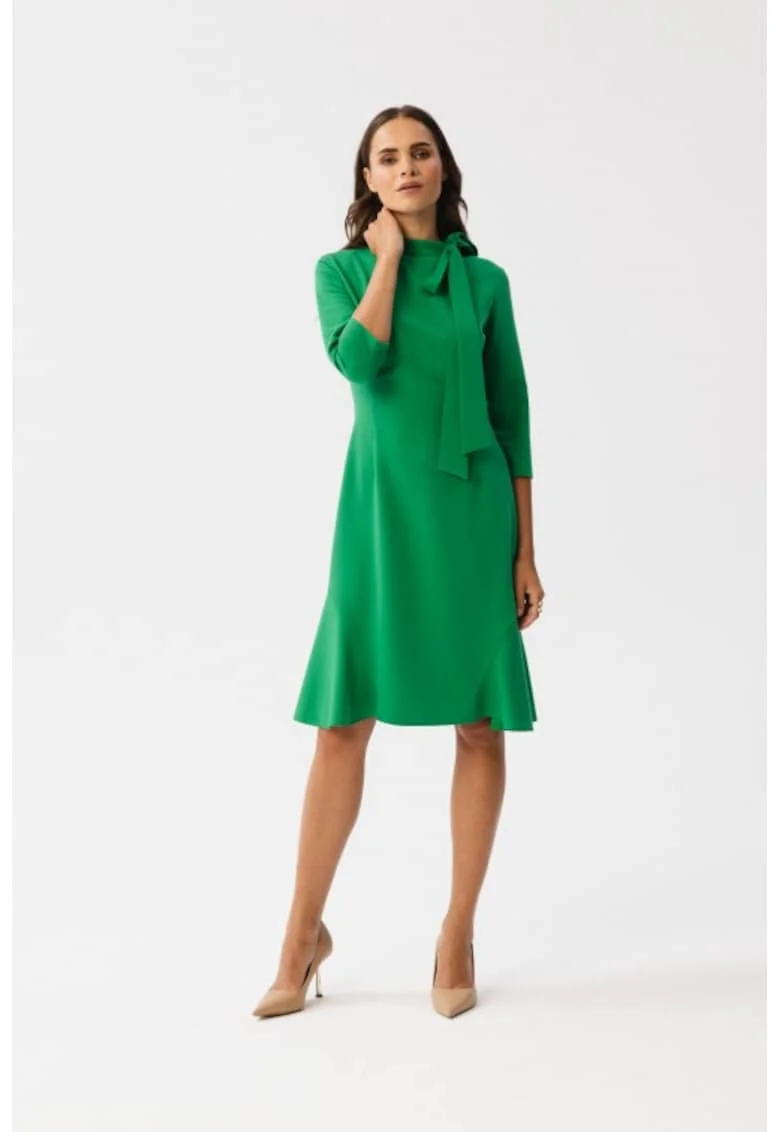 Rochie cu funda la gat,, Verde