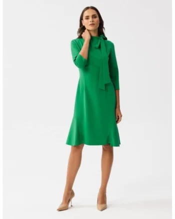 Rochie cu funda la gat,, Verde
