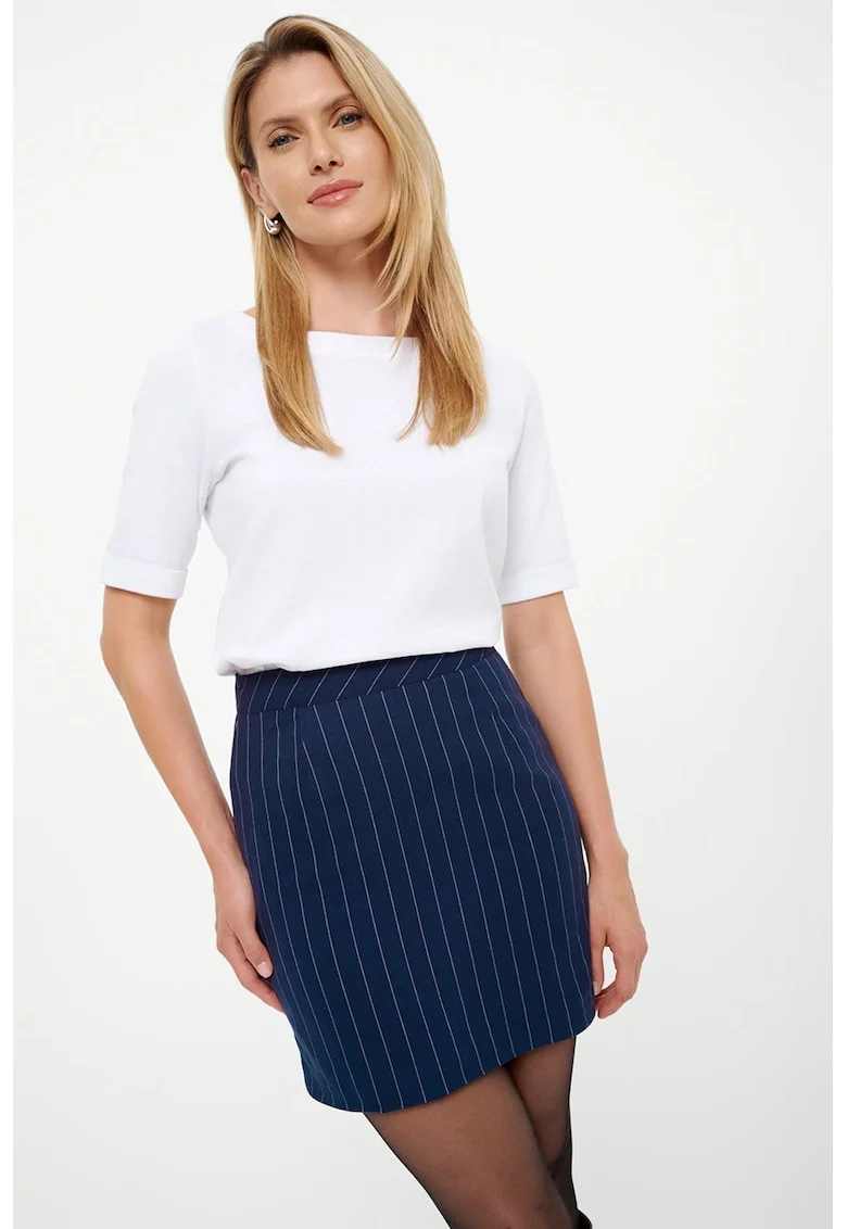 Fusta mini cu dungi, Bleumarin