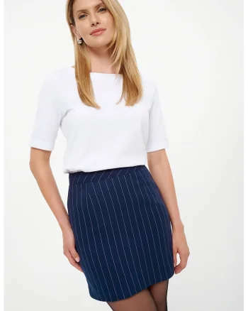Fusta mini cu dungi, Bleumarin
