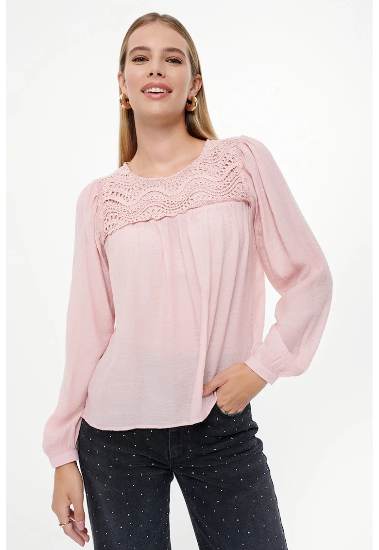 Bluza cu maneci lungi, Roz pastel