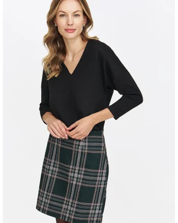 Bluza cu maneci 3/4 tip liliac, Negru