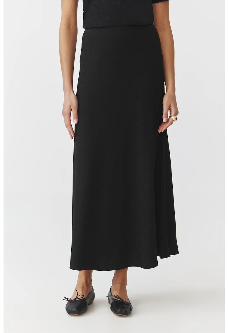 Fusta maxi stralucitoare, Negru