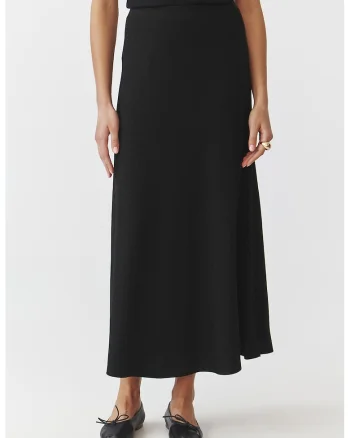 Fusta maxi stralucitoare, Negru