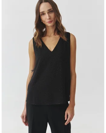 Bluza eleganta cu decolteu in V, Negru