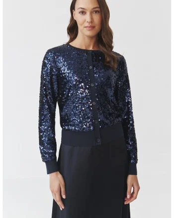 Cardigan cu paiete, Bleumarin